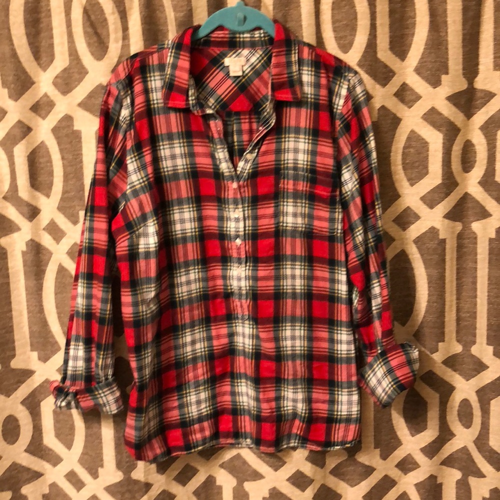 JCrew flannel tunic